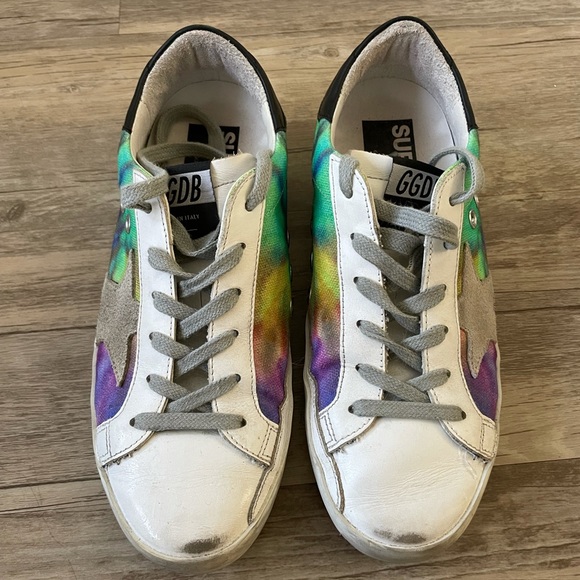 GOLDEN GOOSE SUPERSTAR SNEAKERS TIE DYE Worn 2x EUC - Picture 12 of 13